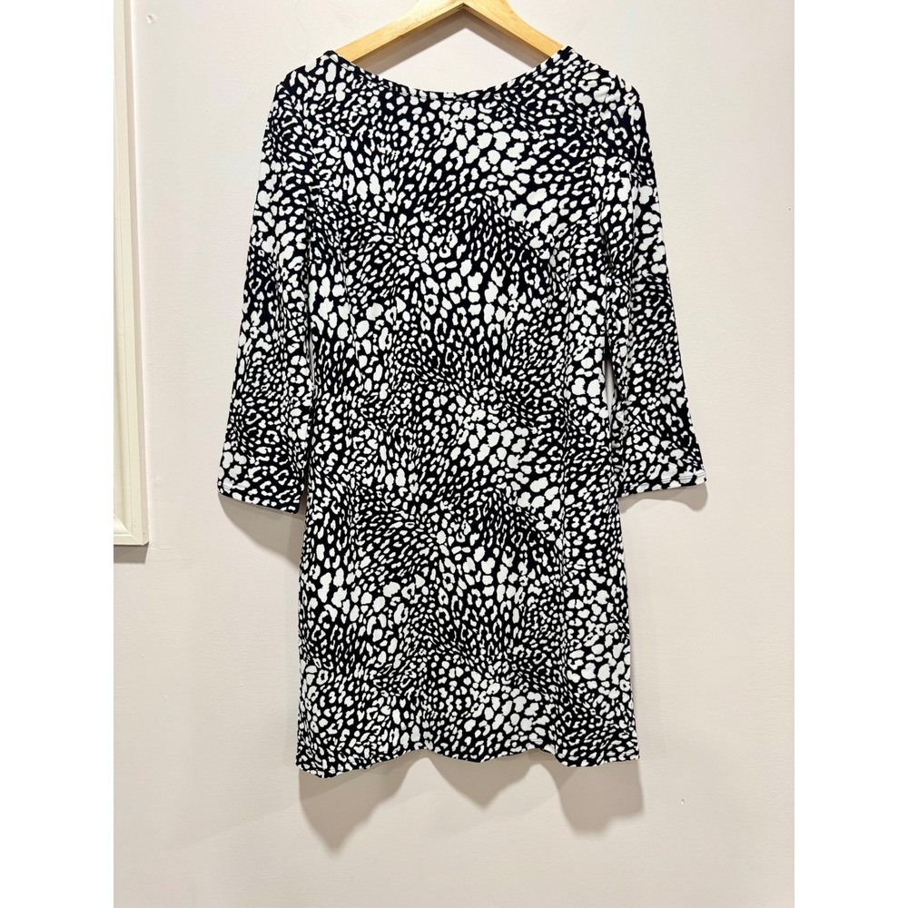 Beach House Style Swim Dress Black White Animal Print UPF 50+ XS
